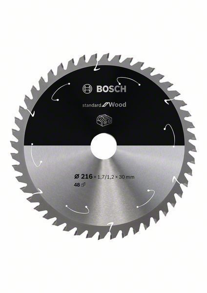 Bosch Lame de scie circulaire Standard for Wood pour scies sans fil 216 x 1 71 2 x 30 T48 2608837723