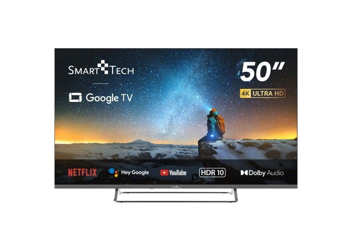 Smart Tech 50UG02V - 50" - TV 4K UHD 127cm - Google TV, HDMI, USB, HEVC, Dolby Audio, HDR 10, CHROMESCAST, Google Assistant