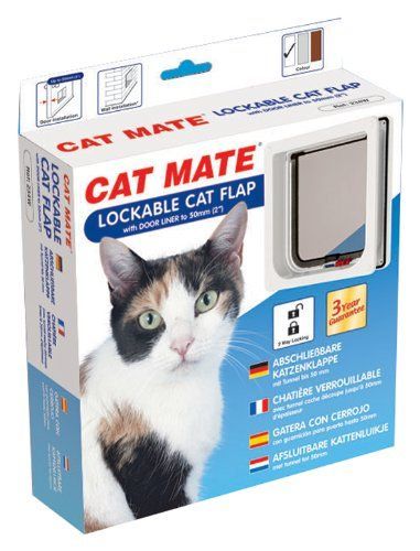 Petmate Chatière Petsafe Cat Mate Verrouillable Avec Tunnel Cache Découpe Blanc , Hauteur X Longueur X Largeur : 19 Cm X 4.5 Cm X 19.5 Cm