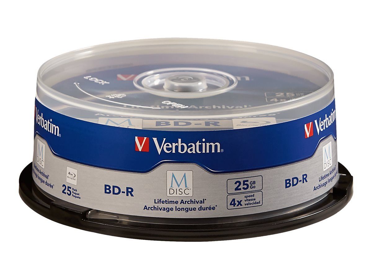 VERBATIM 98909 Disque Vierge Blu Ray BD R 25 Go 25 pièce Disques Vierges Blu Ray BD R 25 Go 4X Fuseau 25 pièce