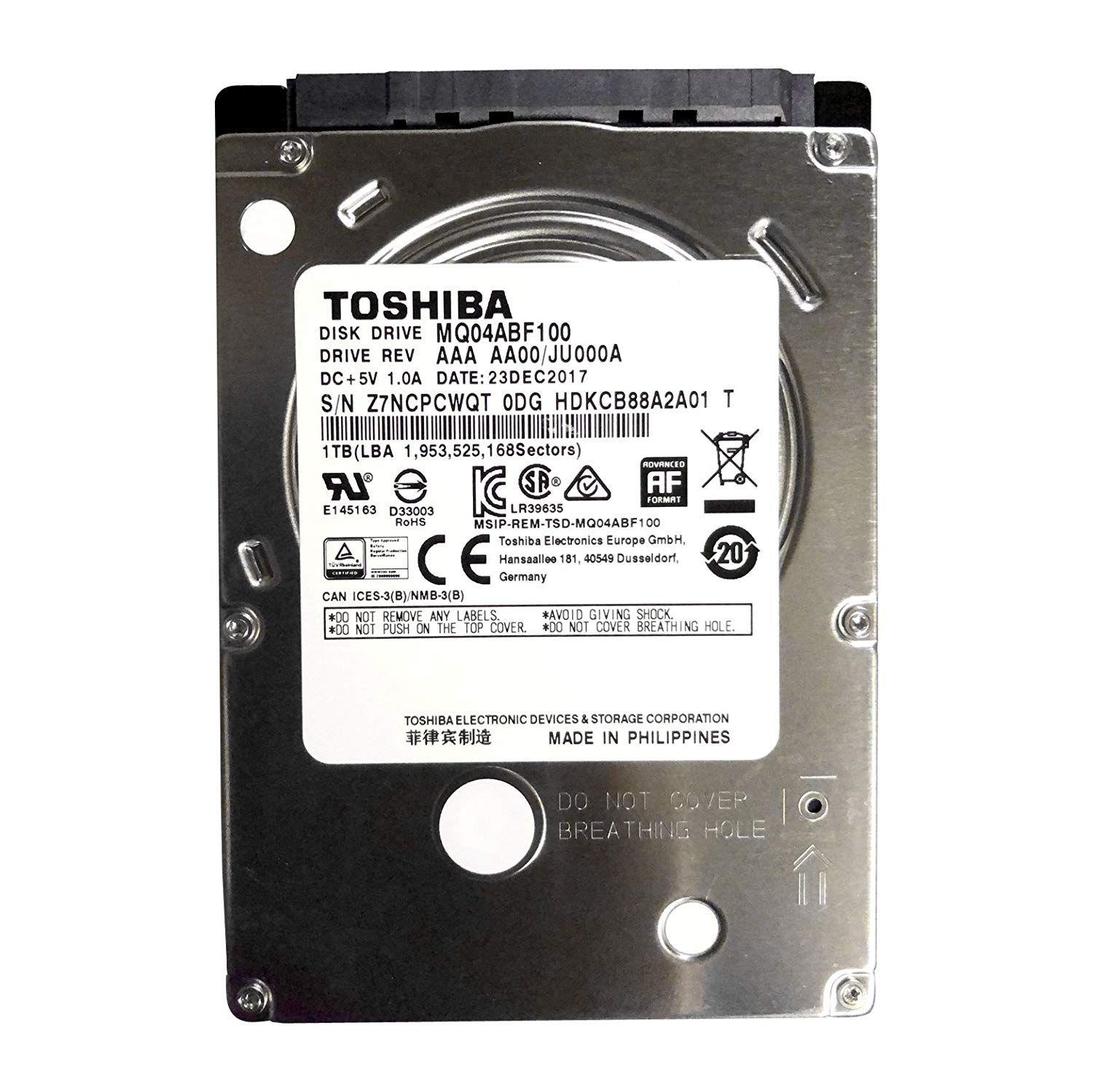 Mq04abf100 Toshiba 1000 Go 5400 TRMin SATA 7 mm Disque Dur 6 3 cm 128 MB 6 Gbit/ .