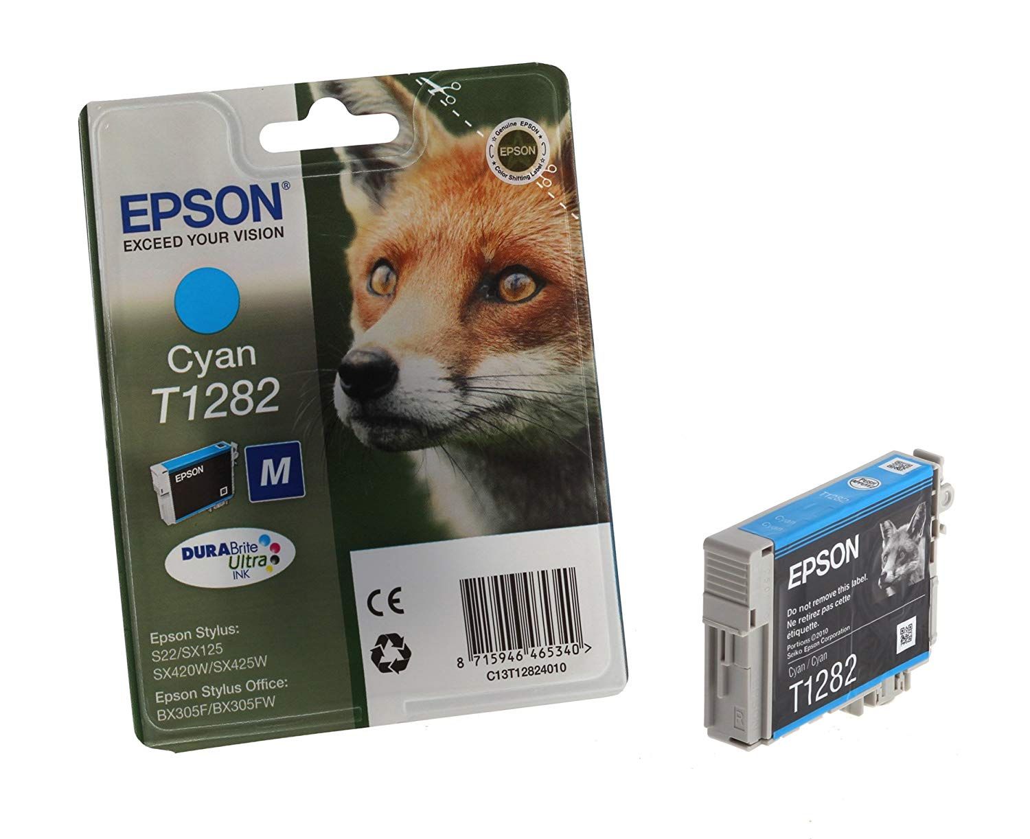 Epson T1282 Cartouche d'encre d'origine Durabrite Ultra Cyan