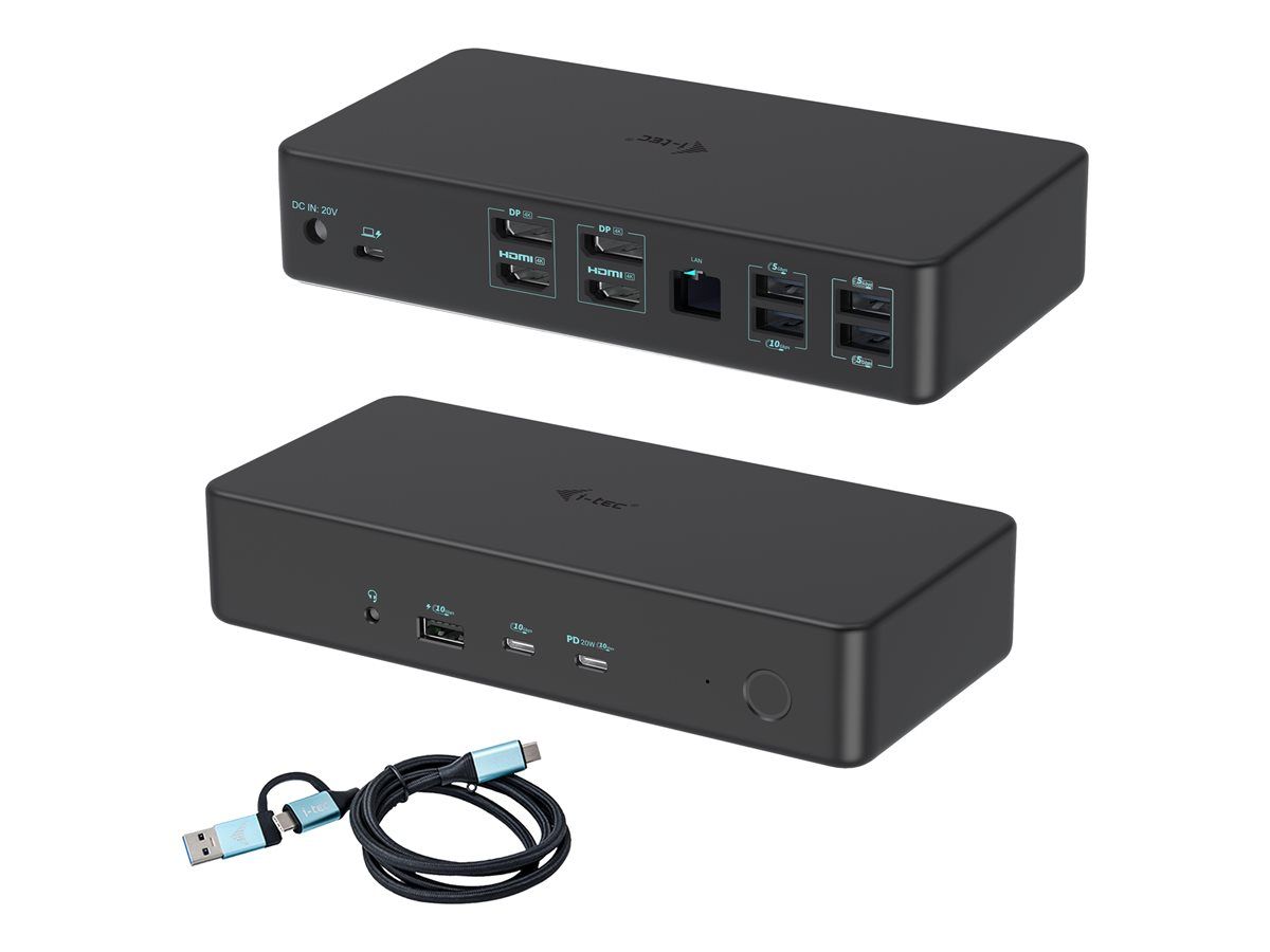 i tec USB 3.0 / USB C / Thunderbolt 3 Professional Dual 4K Display Docking Station Generation 2 + Power Delivery Neuf
