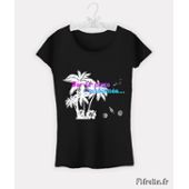 T-Shirt Femme Citation Sur la plage abandonn/ée Chanson fran/çaise