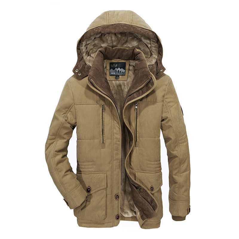 Parka Homme De Marque Plus De Velours Long Épaississant Doudoune Hommes À Capuche Doublure En Fausse Fourrure Manteau Homme -Zs306811