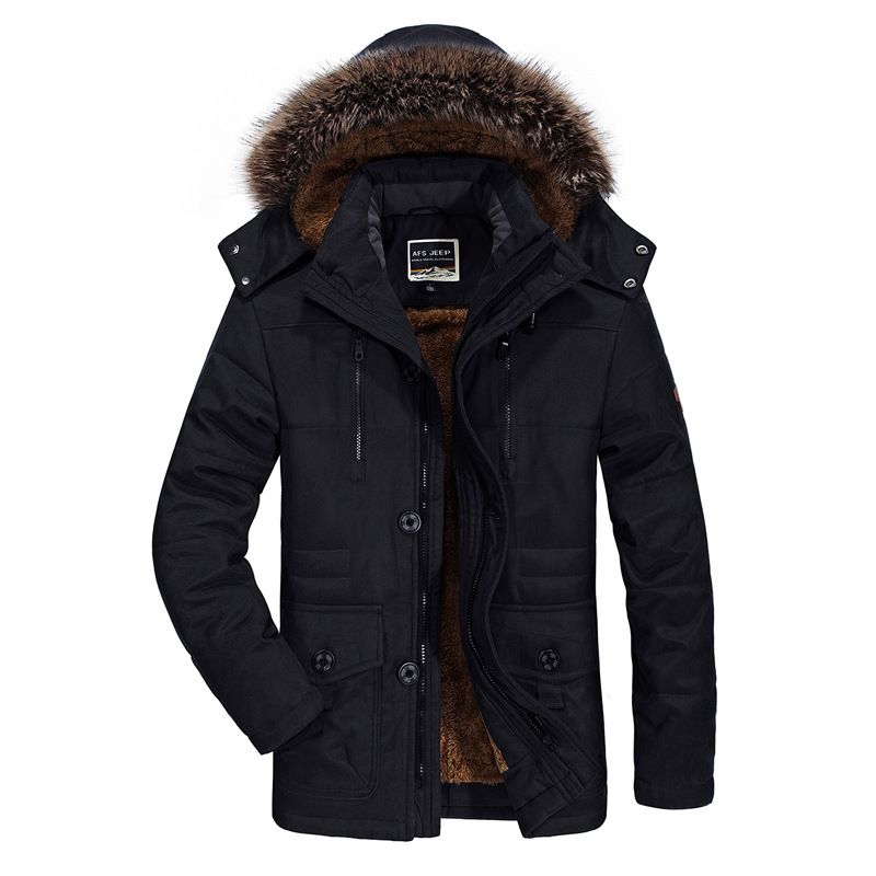 Parka Homme De Marque Épaississant À Capuche Fourrure Synthétique Doudoune Hommes Plus De Velours Manteau Homme -Zs306819