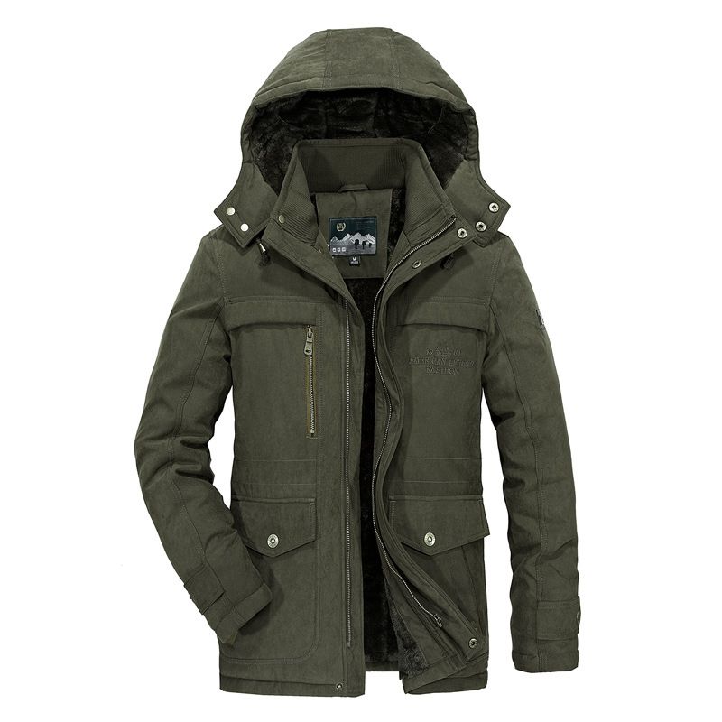 Parka Homme De Marque À Capuche Detachable Plus De Velours Doudoune Hommes Épaississant Long Manteau Homme -Zs306820