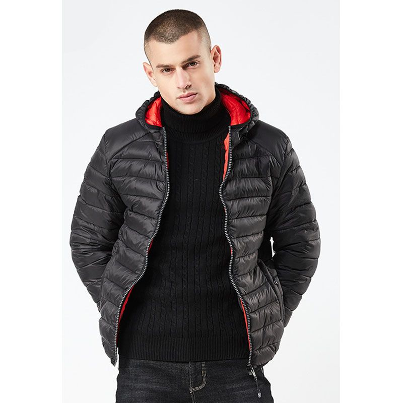 Doudoune Homme De Marque Courte Slim Mode À Capuche Manteau Homme Chaude En Cotton Légère Parka Homme -Zs306914