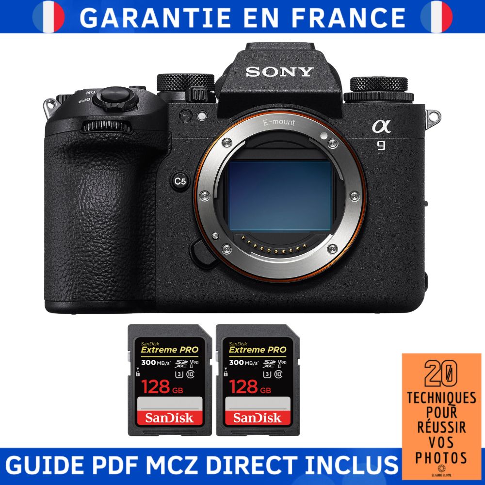 Sony A9 III + 2 SanDisk Extreme PRO UHS II SDXC 300 MB/ + Ebook '20 Techniques pour Réussir vos Photos' Appareil Photo Hybride Sony