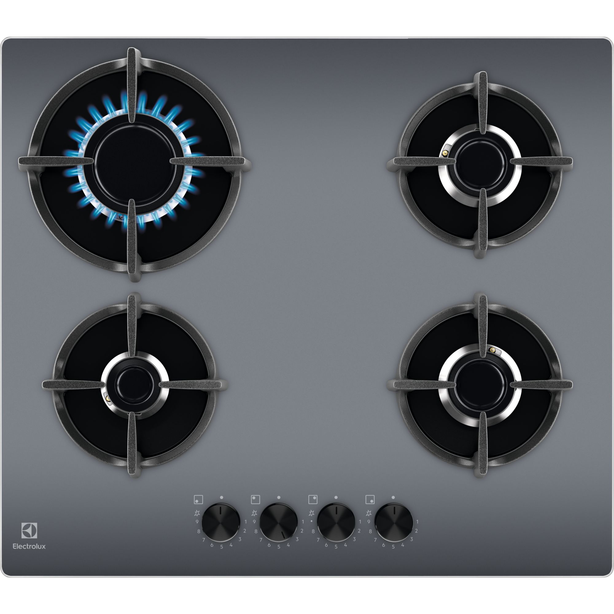 Electrolux Plaque de cuisson Gaz Série 600 Gas on Glass 60 cm EGG64272M miroir