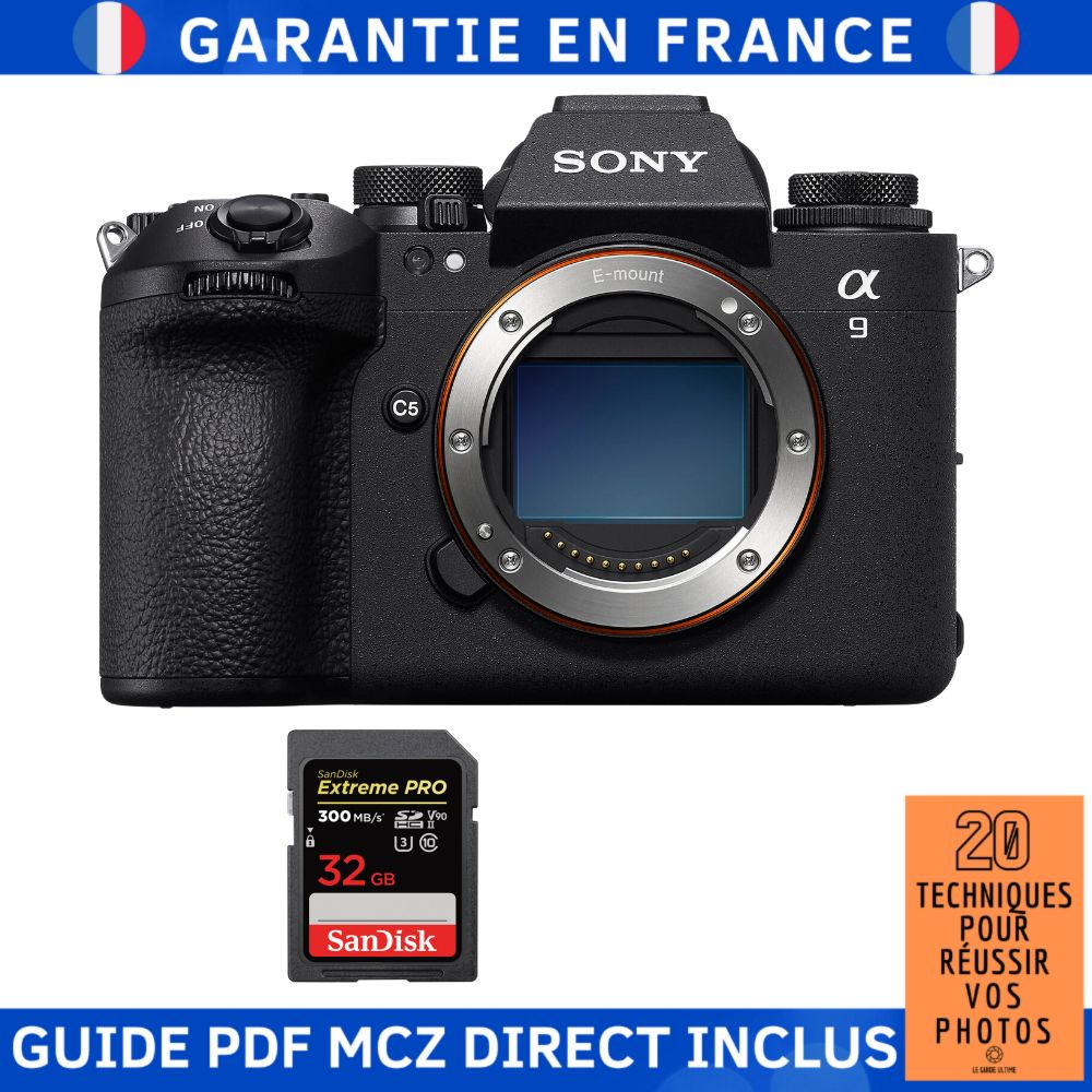 Sony A9 III + 1 SanDisk Extreme PRO UHS II SDXC 300 MB/ + Ebook '20 Techniques pour Réussir vos Photos' Appareil Photo Hybride Sony