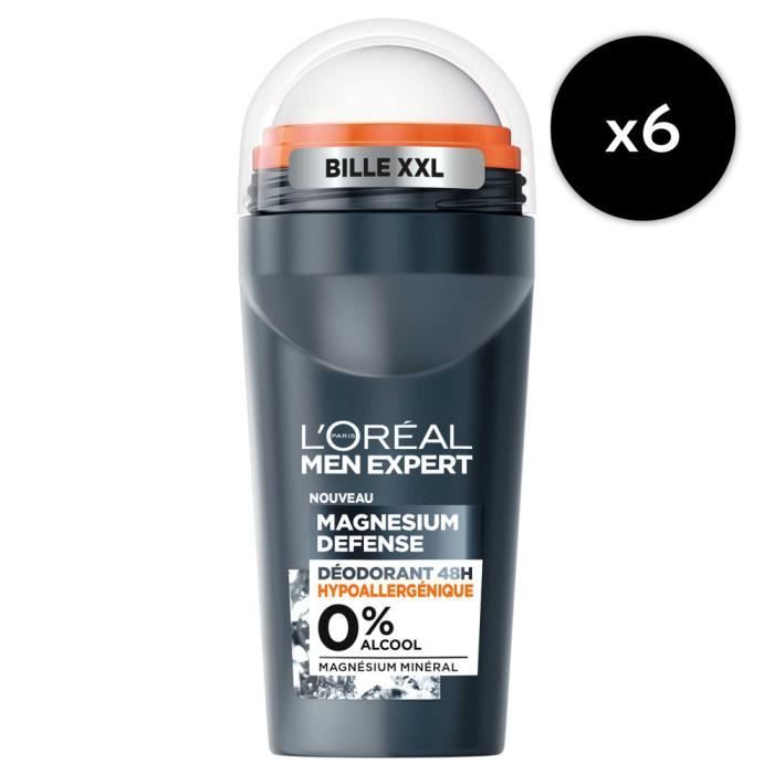 Déodorant Bille Homme Hypoallergénique 0% Alcool Magnesium Defense Men Expert Le Roll on - vue 5
