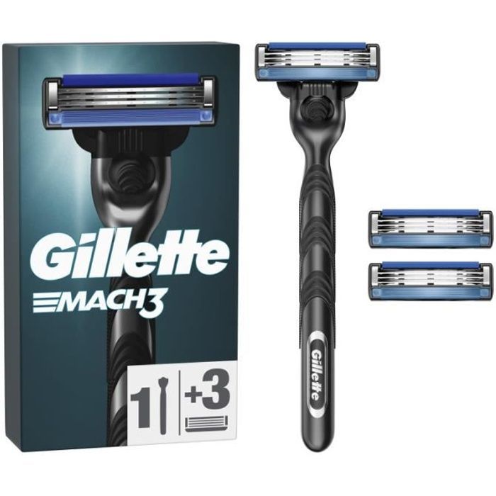 Rasoir Mach 3 Pour Homme 3 Lames Gillette Le Manche + 3 Lames - vue 2