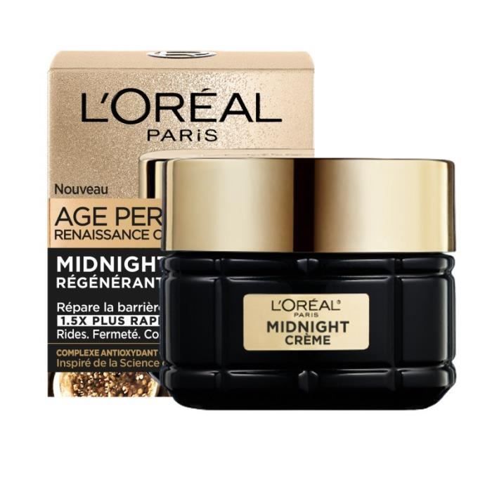L'oréal Paris - Age Perfect Renaissance Cellulaire Crème De Nuit Anti-Âge, Anti-Rides, Fermeté, Confort 50 Ml