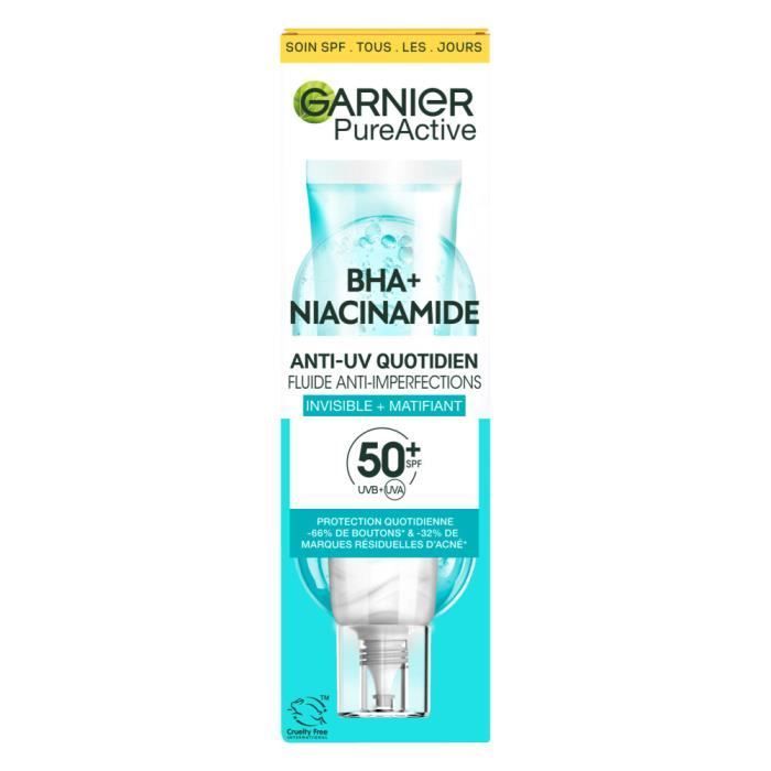 Garnier Pure Active Anti Uv Quotidien Anti Imperfections Spf 50+ 40ml Protection Solaire
