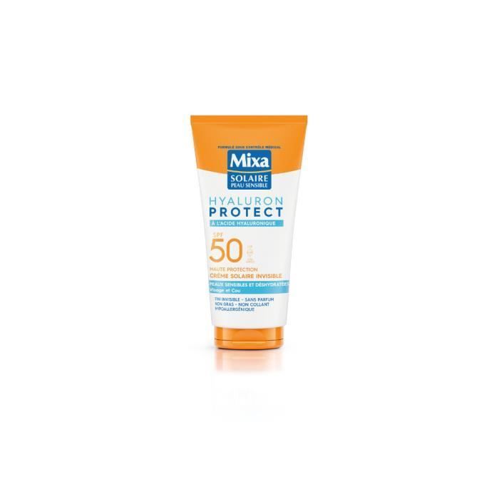 Mixa Hyaluron Protect Peaux Sensibles Et Déshydratées Crème Solaire Invisible Spf50 50ml
