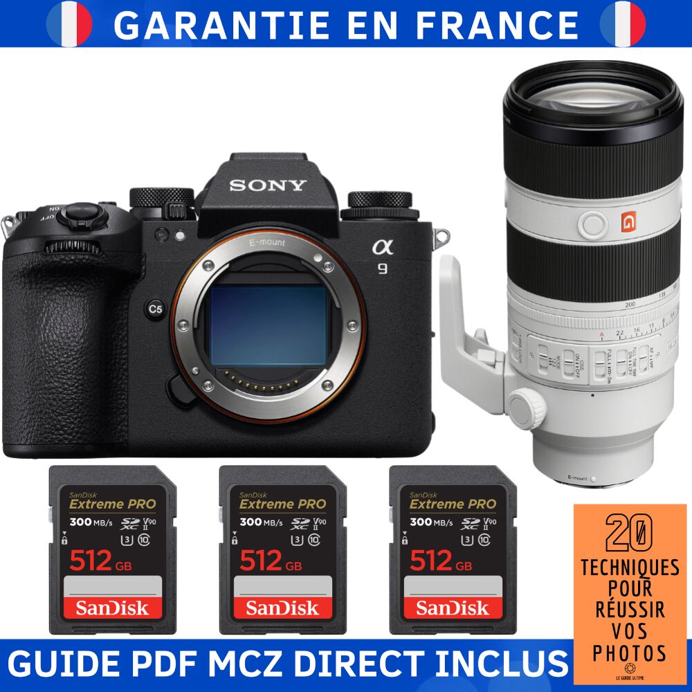 Sony A9 III + FE 70 200mm f2.8 GM OSS II + 3 SanDisk Extreme PRO UHS II SDXC 300 MB/ + Ebook '20 Techniques pour Réussir vos Photos' Appareil Photo Hybride Sony - vue 2