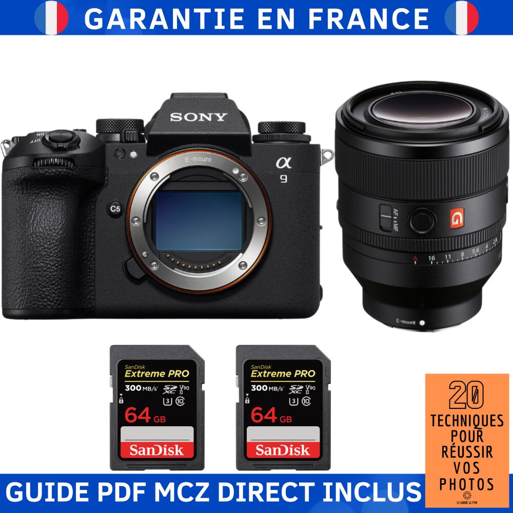 Sony A9 III + FE 50mm f1.2 GM + 2 SanDisk Extreme PRO UHS II SDXC 300 MB/ + Ebook '20 Techniques pour Réussir vos Photos' Appareil Photo Hybride Sony