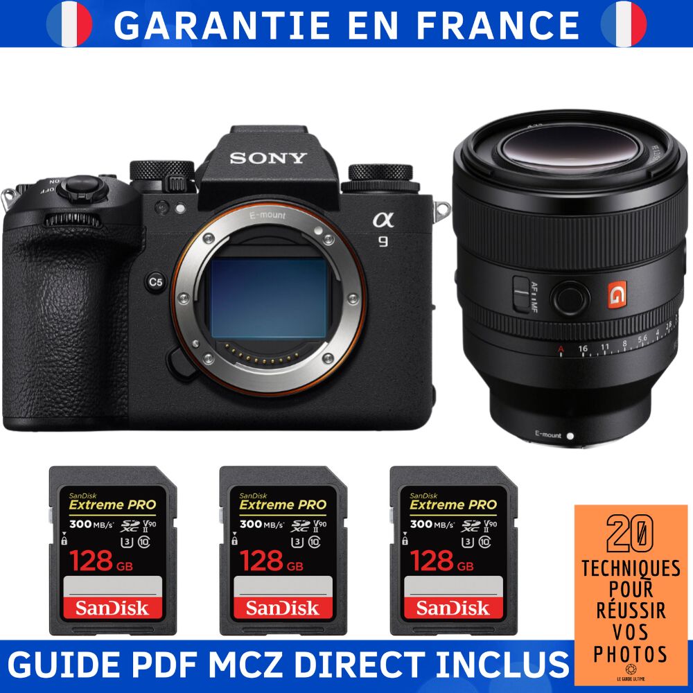Sony A9 III + FE 50mm f1.2 GM + 3 SanDisk Extreme PRO UHS II SDXC 300 MB/ + Ebook '20 Techniques pour Réussir vos Photos' Appareil Photo Hybride Sony