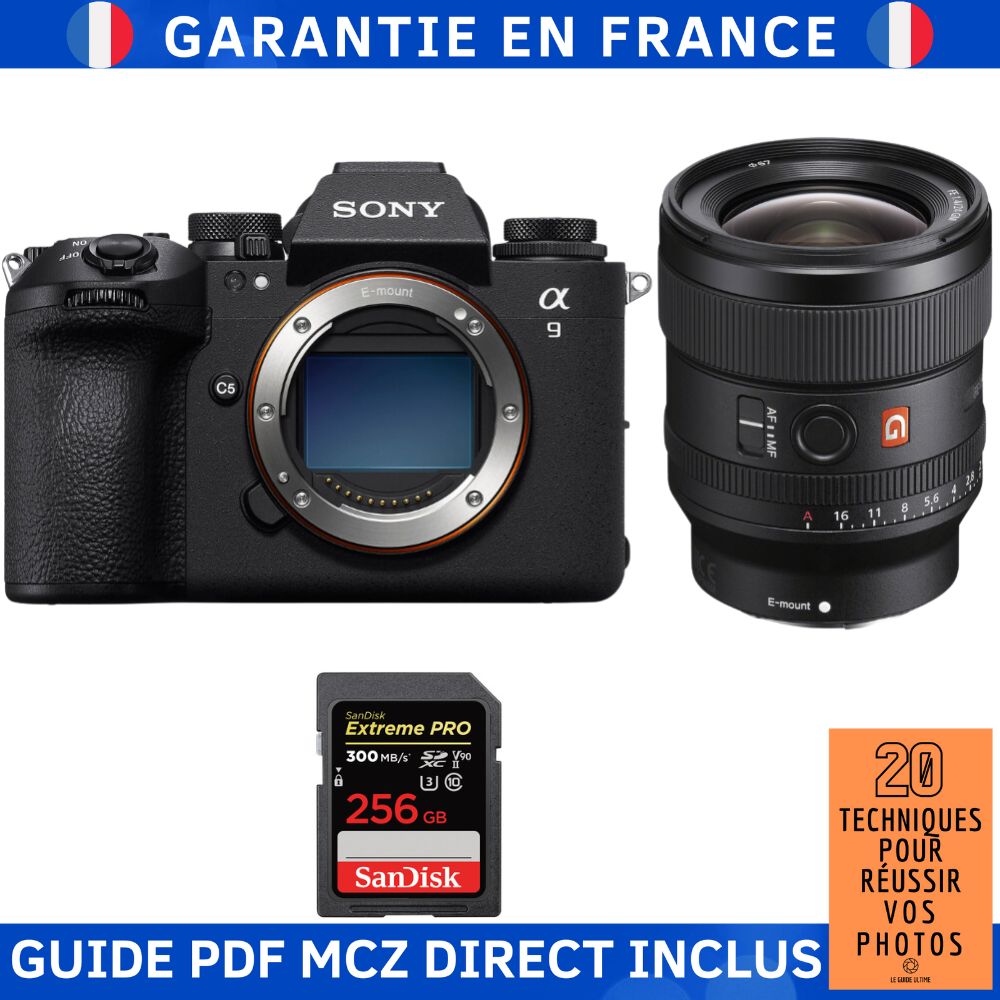 Sony A9 III + FE 24mm f1.4 GM + 1 SanDisk Extreme PRO UHS II SDXC 300 MB/ + Ebook '20 Techniques pour Réussir vos Photos' Appareil Photo Hybride Sony
