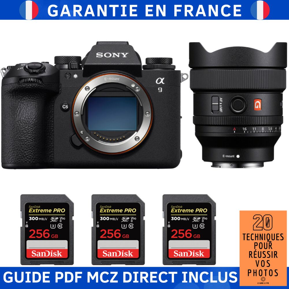 Sony A9 III + FE 14mm f1.8 GM + 3 SanDisk Extreme PRO UHS II SDXC 300 MB/ + Ebook '20 Techniques pour Réussir vos Photos' Appareil Photo Hybride Sony - vue 2