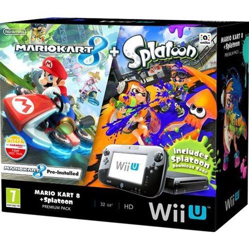 Nintendo Wii U - Mario Kart 8 + Splatoon Wii U Premium Pack - Console De Jeux - Full Hd, 1080I, Hd, 480P, 480I - Noir - Mario Kart 8