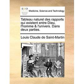 Tableau naturel des rapports qui existent entre Dieu, l'homme & l'univers. Dans deux parties. - Louis Claude De Saint-Martin