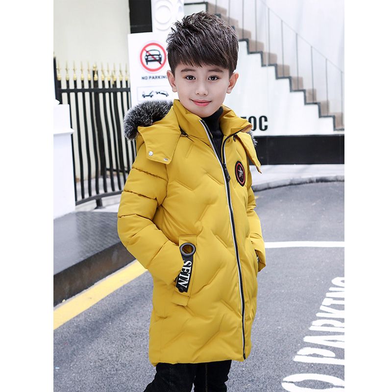 Doudoune Enfant Garçon De Marque Mi-Longue Épaississant Parka Enfant Garçon À Capuche Fourrure Synthétique Detachable Manteau Garçon -Zs306942