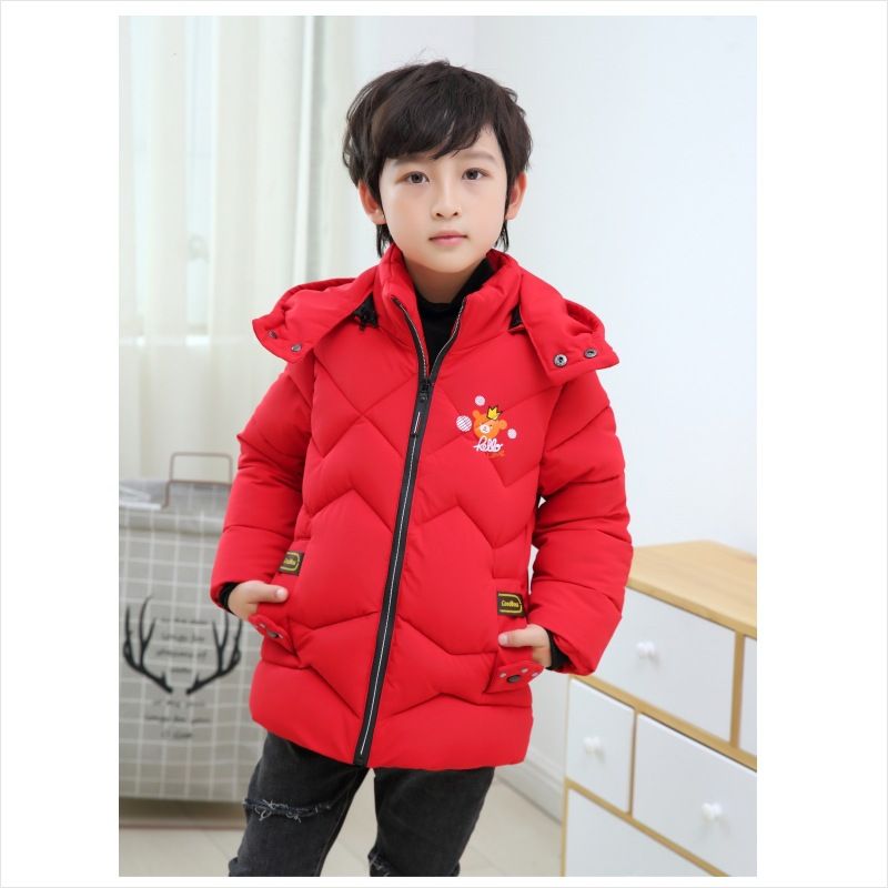 Doudoune Enfant Garçon De Marque À Capuche Detachable Parka Épaississant D'hiver Veste Chaude En Cotton -Zs306966