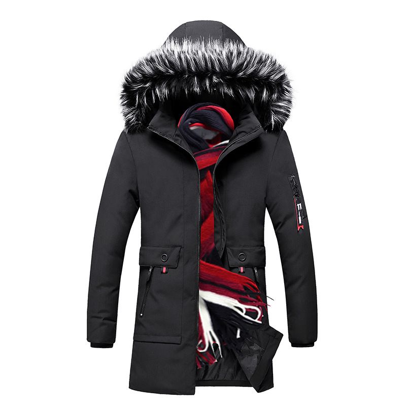 Parka Homme De Marque Mi-Longue À Capuche Detachable Doudoune Homme Vêtement Masculin Épaississant Manteau Homme Droit Imperméable -Zs306771