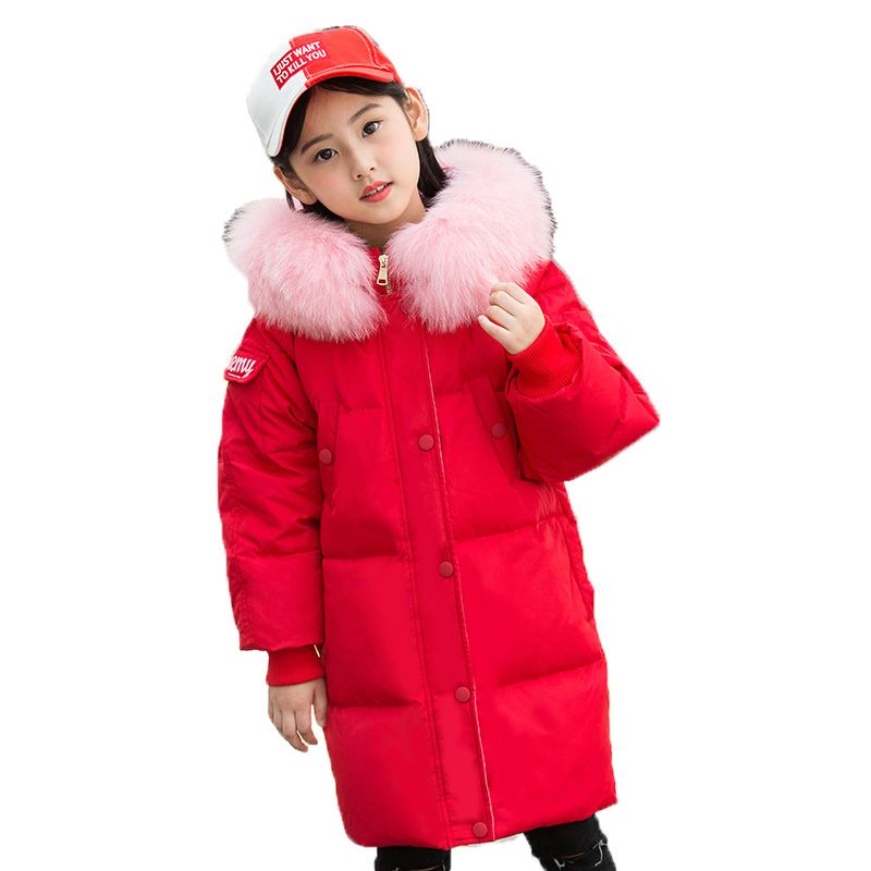 Doudoune Enfant Fille De Marque Avec Duvet D'hiver Parka Fille Chaude Mi-Longue À Capuche Doudoune Fille -Zs307074