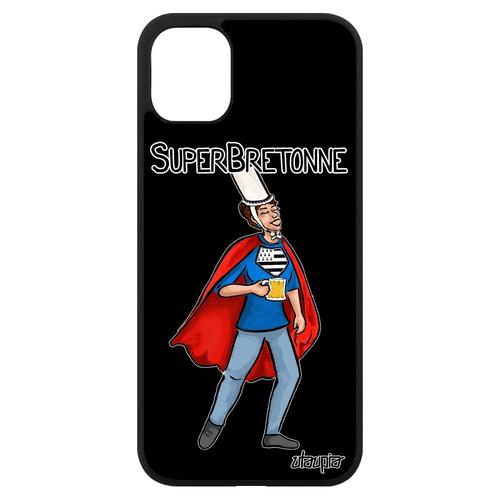 Coque Iphone 11 Silicone Super Bretonne Drapeau Bretagne Cadeau D Anniversaire Texte Design Etui Breton Humour Noir Mobile Apple Rakuten