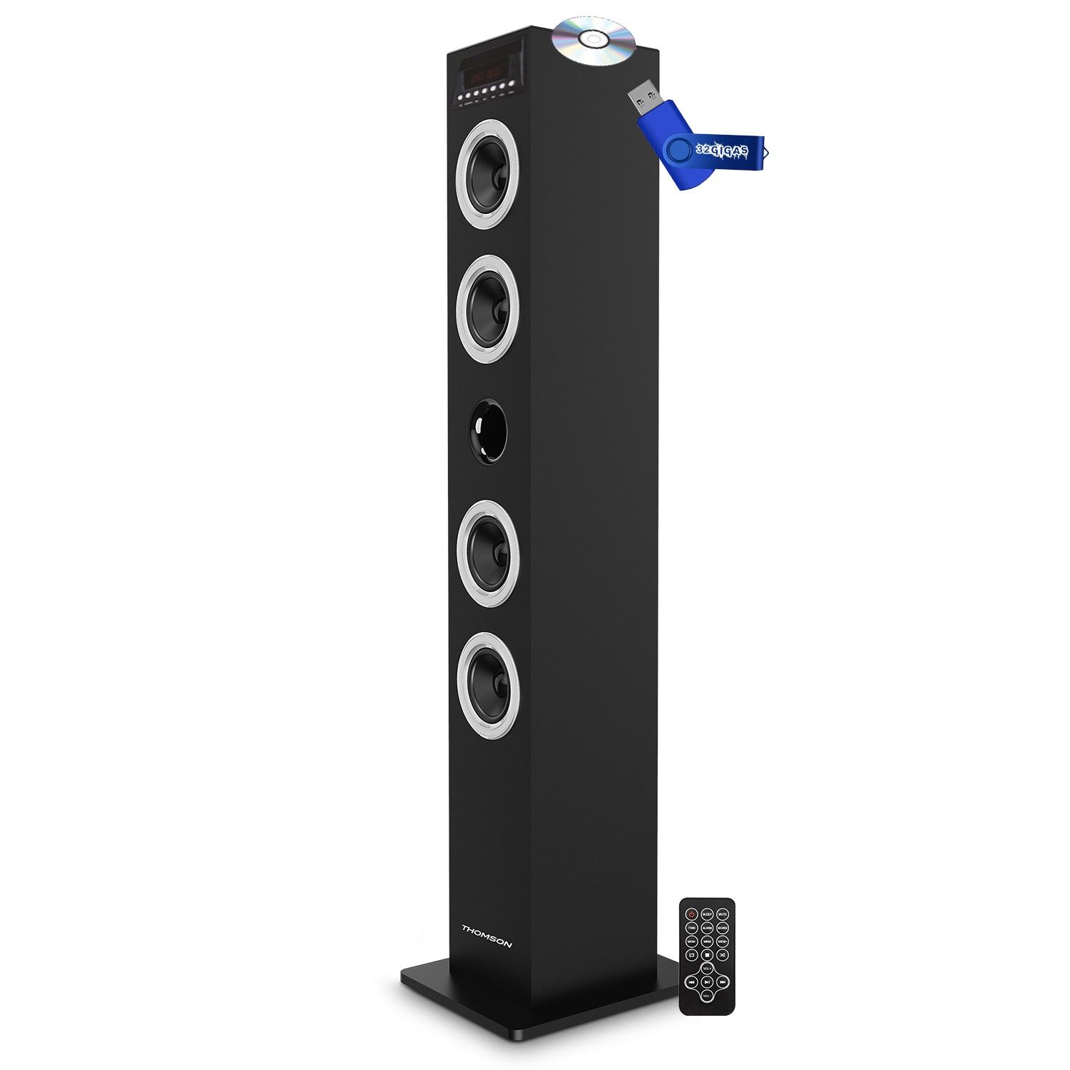 Tour de son avec Lecteur CD DS120CD Bluetooth port USBSDRadio FM 60 Watts +clé USB