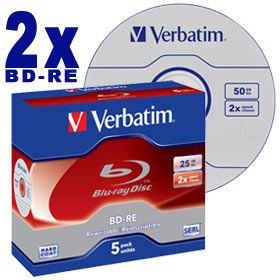 VERBATIM BD RE 25 Go certifié 2x pack de 5 boitier standard