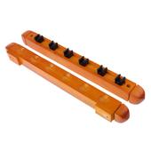 2 pcs Porte-Queues 6 Places Support de Baguette de Billard Mural en Bois Rouge
