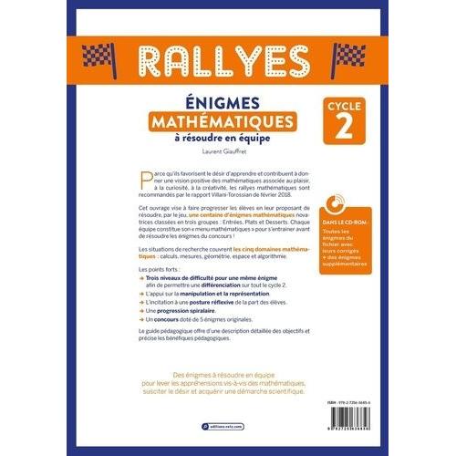 Enigmes Mathematiques A Resoudre En Equipe Rallyes Cycle 2 1 Cd Rom Rakuten