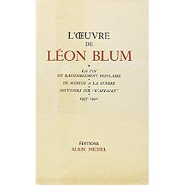 L' Oeuvre De Leon Blum - 1937-1940 - Blum-L