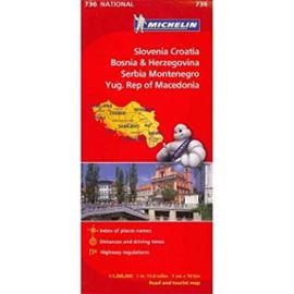Michelin Slovenia, Croatia, Bosina & Herzegovina, Serbia, Montenegro, Yugoslavic Republic of Macedonia (Michelin Maps) ("Sheet map, folded") - Common - Created By Michelin Travel Publications