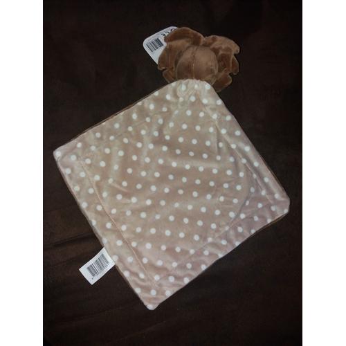 doudou lion grelot marron blanc pois action ZDT