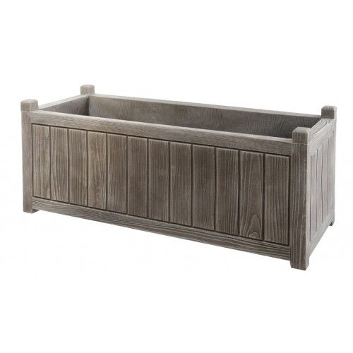 Jardinière Rectangulaire - Gris Cérusé - 90 Litres - Charme 13816 Eda Plastiques