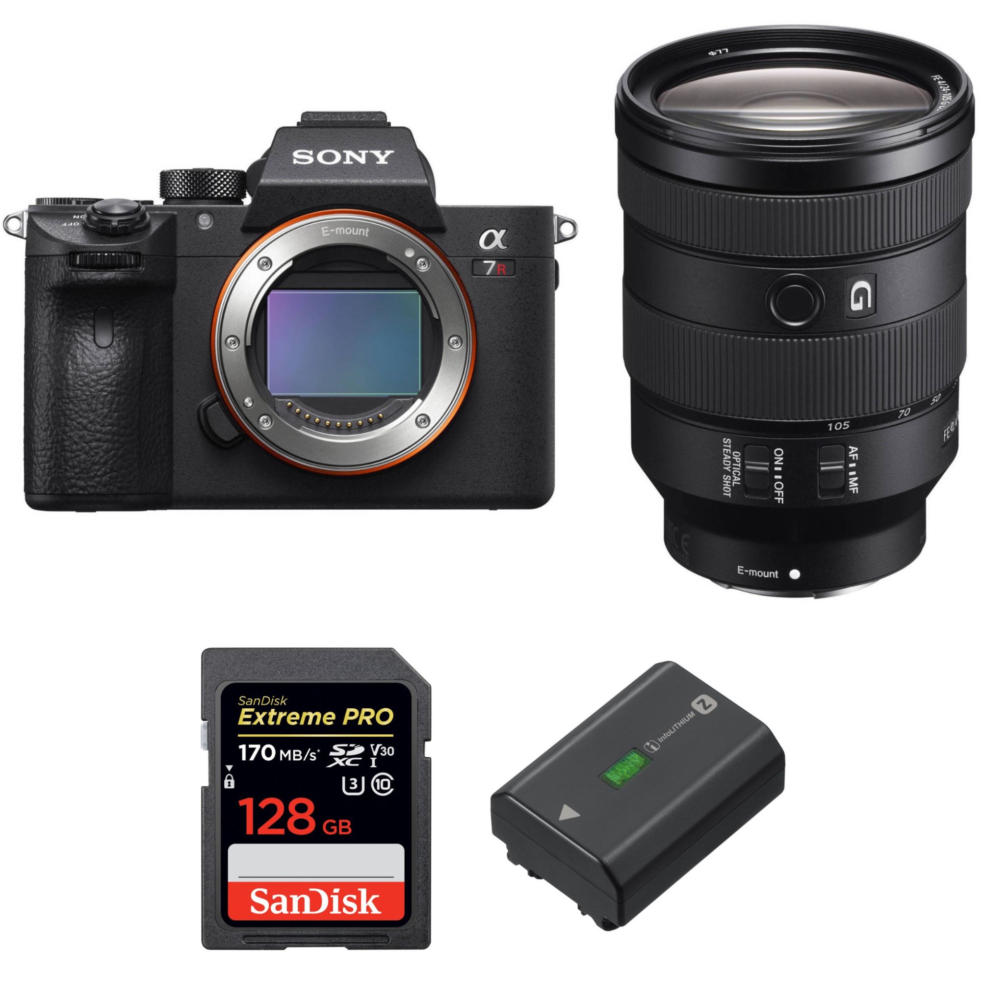 Sony ALPHA 7R III + FE 24 105 mm F4 G OSS + SanDisk Extreme PRO UHS I 170 MB/ + Sony NP FZ100 Garantie - vue 3