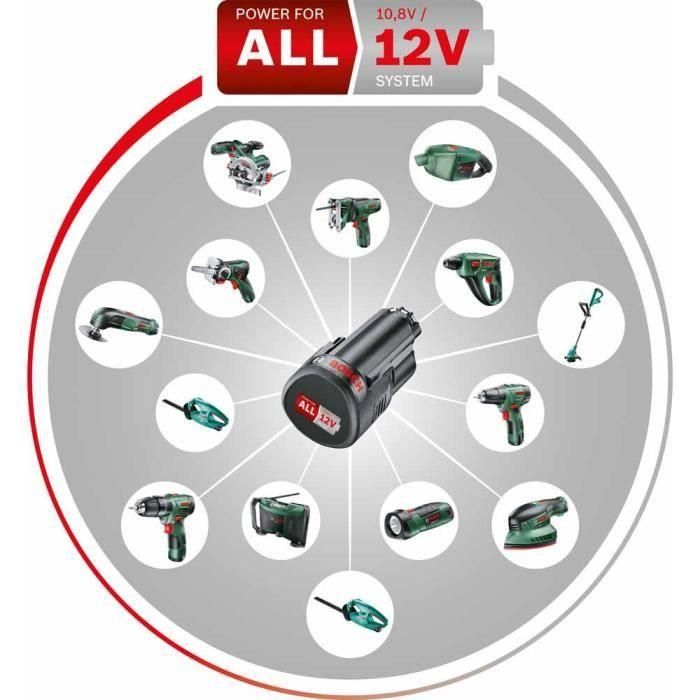 Perceuse Visseuse sans fil Bosch EasyDrill 1200 Livree avec 1 batterie 12V 1.5 Ah