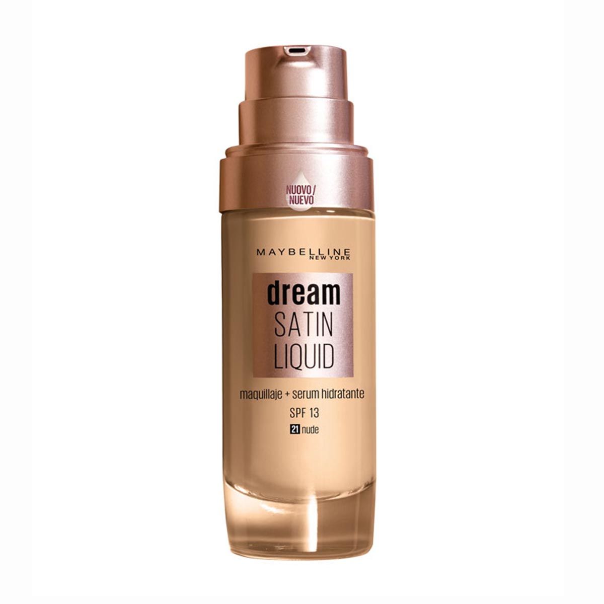 Maybelline New York Base de Maquillaje con Sérum Hidratante Dream Satin Liquid Tono 021 Nude - vue 3