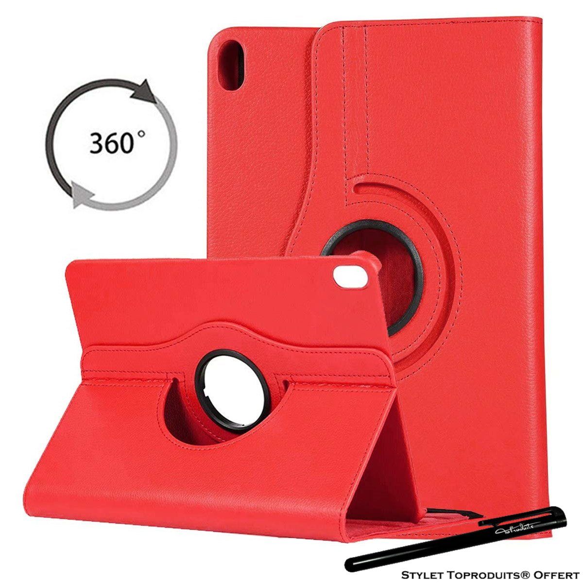 Housse Etui Rouge Pour Ipad Pro 12.9 2018 Coque Avec Support Rotatif 360° Avec Stylet Toproduits®