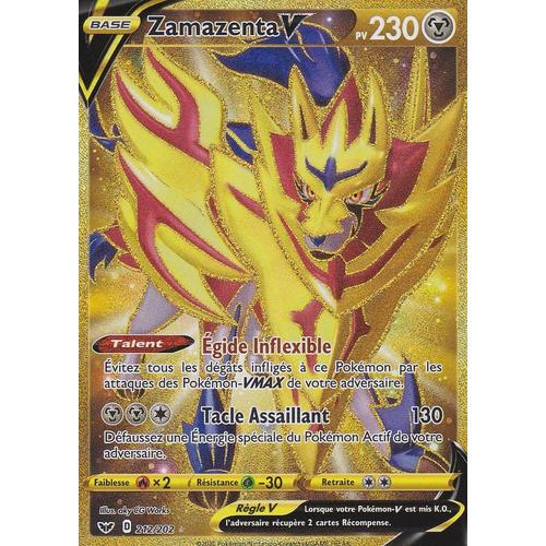 Carte Pokemon Zamazenta V 212 2 Secrete Rare Gold Epee Et Bouclier Francaise Rakuten