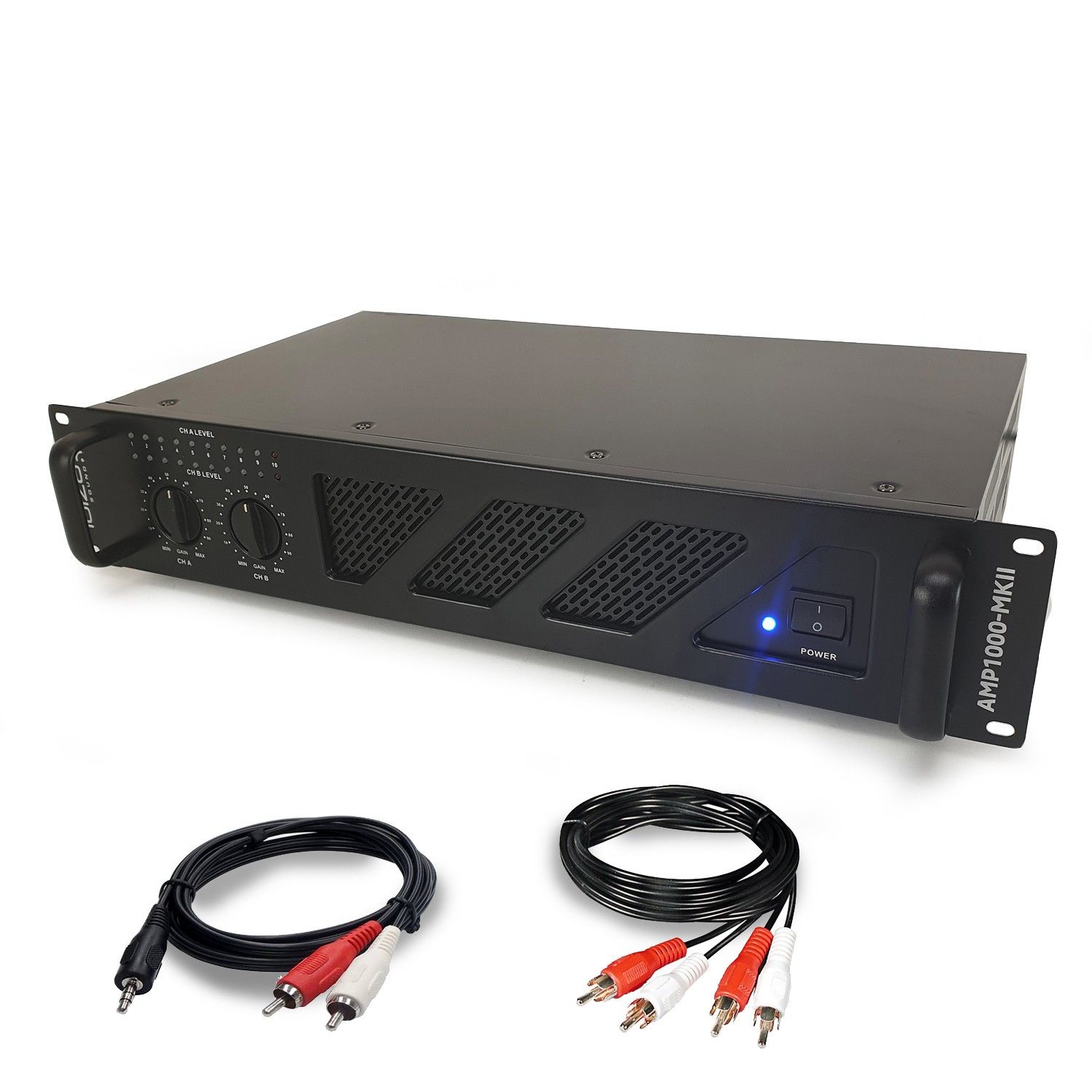 Amplificateur de sonorisation 2 x 600W - Ibiza Sound AMP800-MKII + Cable RCA + PC