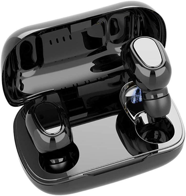 Écouteurs Bluetooth - Oreillette sans Fil Sport Casque Bluetooth 5.0 Hi-FI Son Stéréo avec Étui de Chargement et Microphones pour iPhone, Samsung, Huawei, Sony, TV