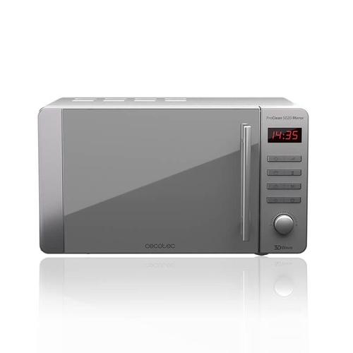 Cecotec Proclean 5020 Mirror - Four Micro-Ondes Monofonction - Pose Libre - 20 Litres - 700 Watt - Acier Inoxydable