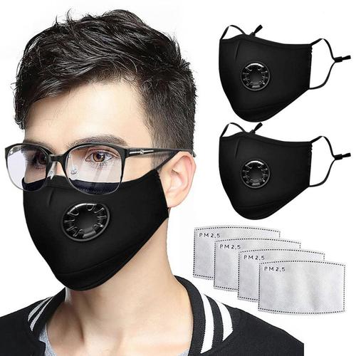 3xMasques Bouche Ext/érieur Coton Unisexe Bouche Masque Nez Antipoussi/ère//haze R/éutilisable avec PM 2.5 Filtrer /à Charbon Actif Masque Visage Chaud Anti-pollution Respiratoire pour V/élo Moto Voyage Ski