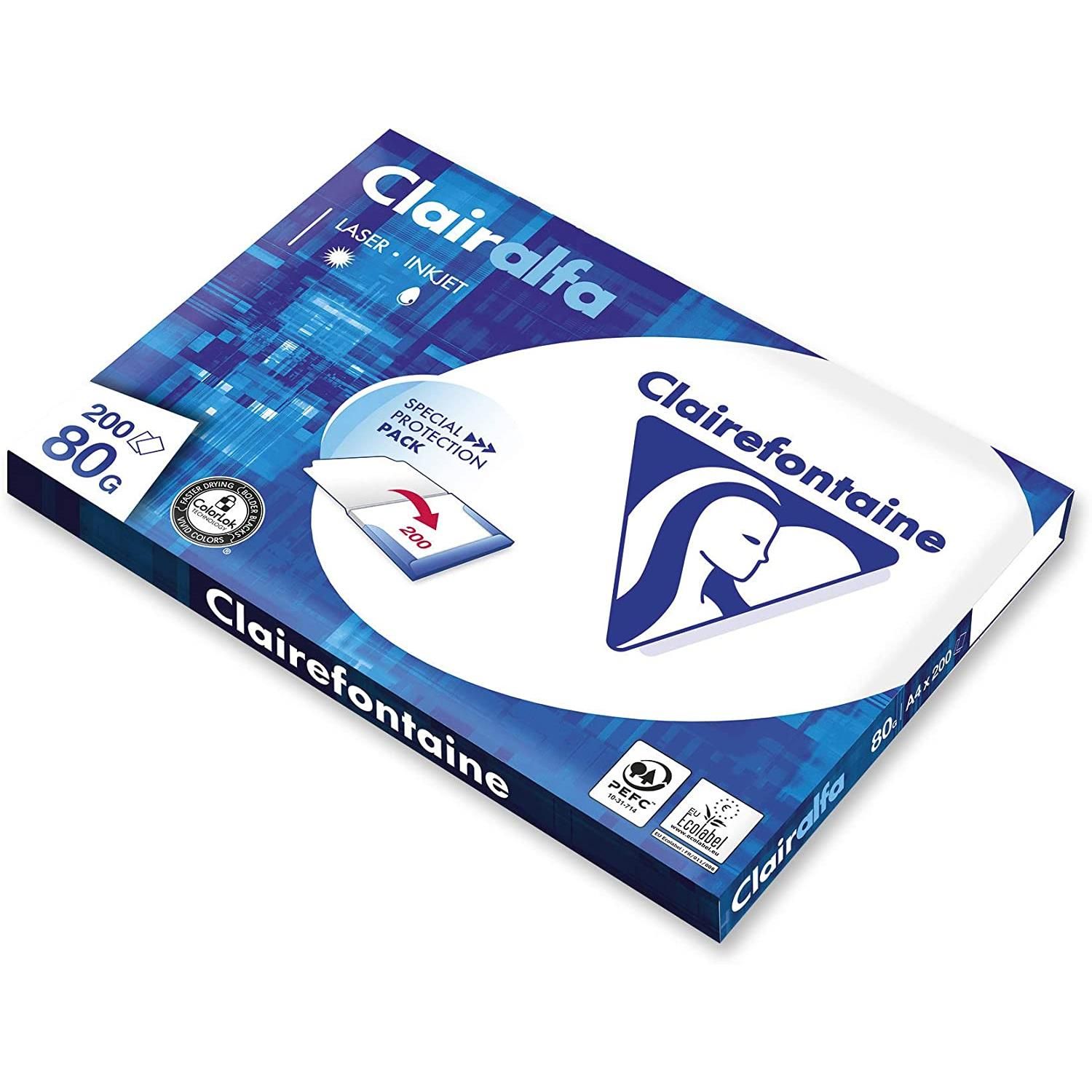 Clairalfa Ramette 200 feuilles papier multifonction A4 80 g extra blanc